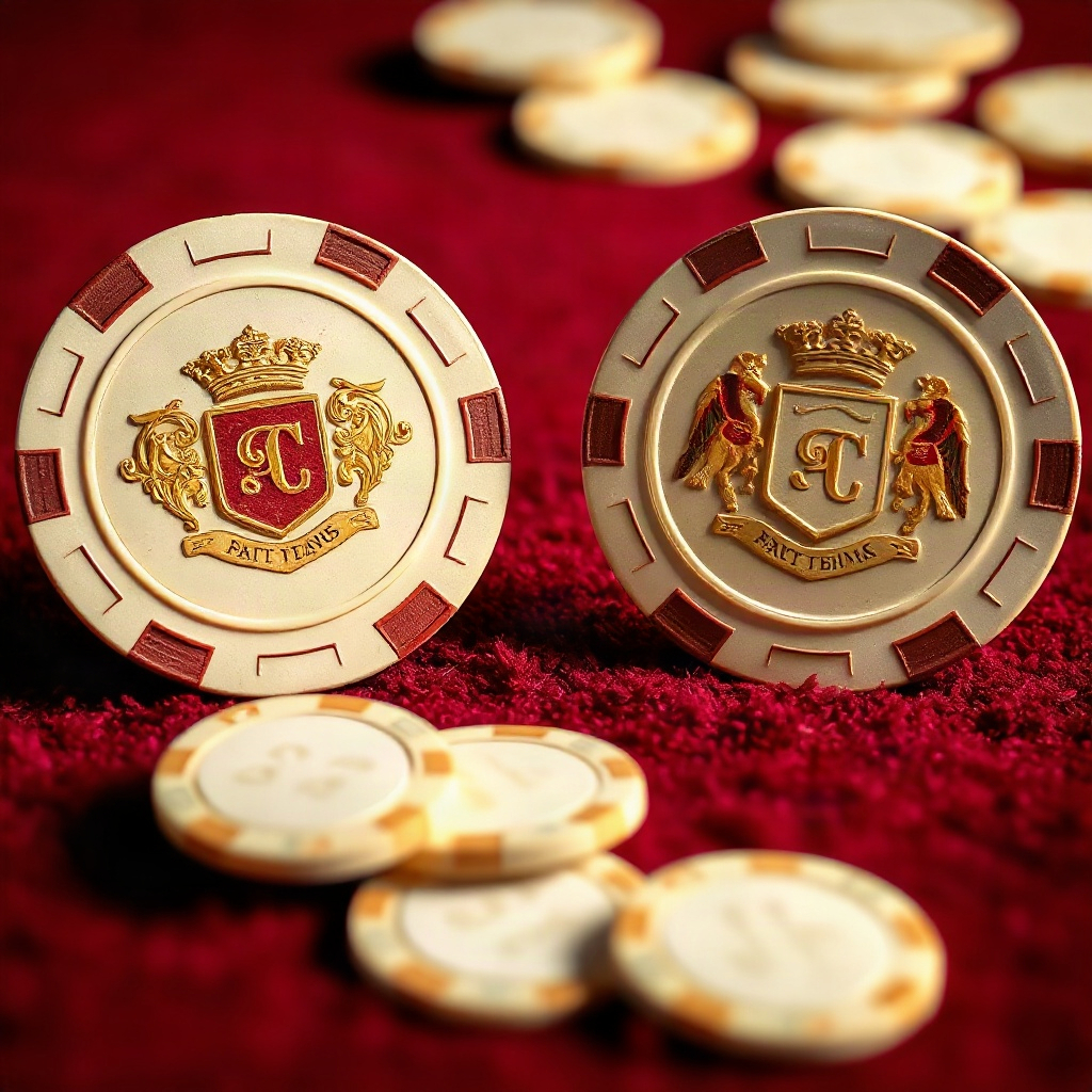 Two casino chips compared side by side